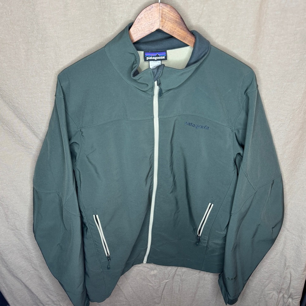 Patagonia Adze Mens Large Polartec Softshell Jacket Green Full Zip